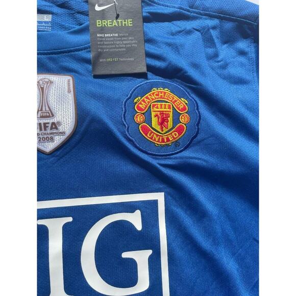 Cristiano Ronaldo 2008-2009 Away Blue Manchester United UCL Long Sleeve Jerse - Picture 6 of 8